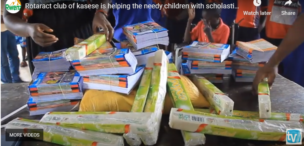 Rotaract club of kasese is helping the needy children with scholastic materials 8th February 2024