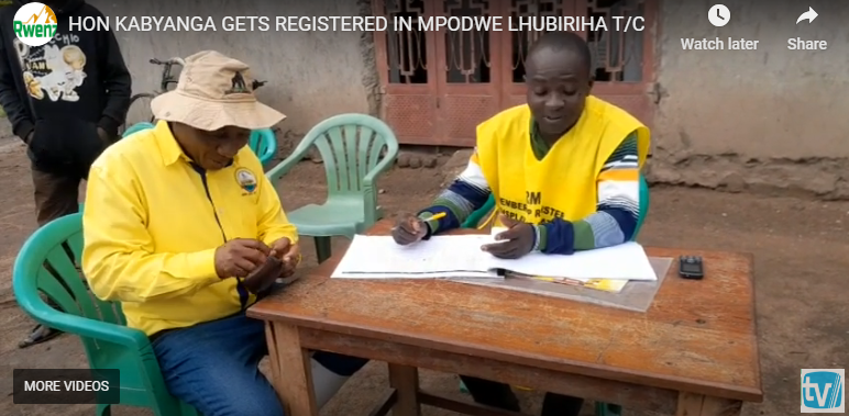HON KABYANGA GETS REGISTERED IN MPODWE LHUBIRIHA T/C